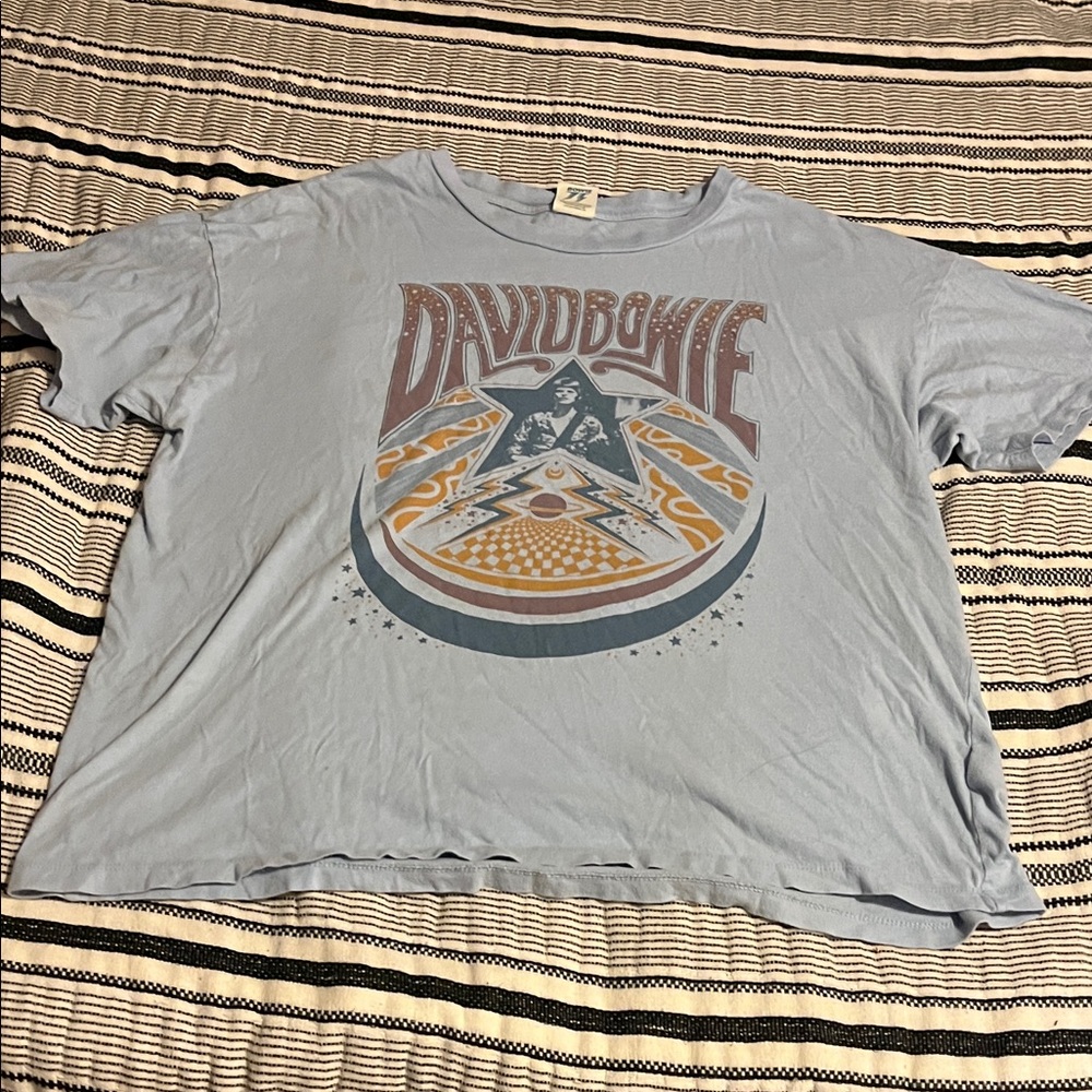 American Eagle Outfitters David Bowie Tee - Light Blue